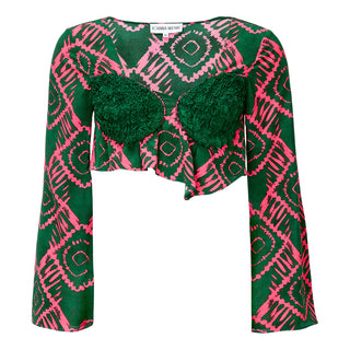 Hand-Beaded Popcorn Shirred Top (Copy)